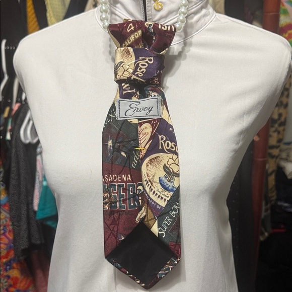 Multicolor Graphic Football Themed Necktie - Picture 2 of 2